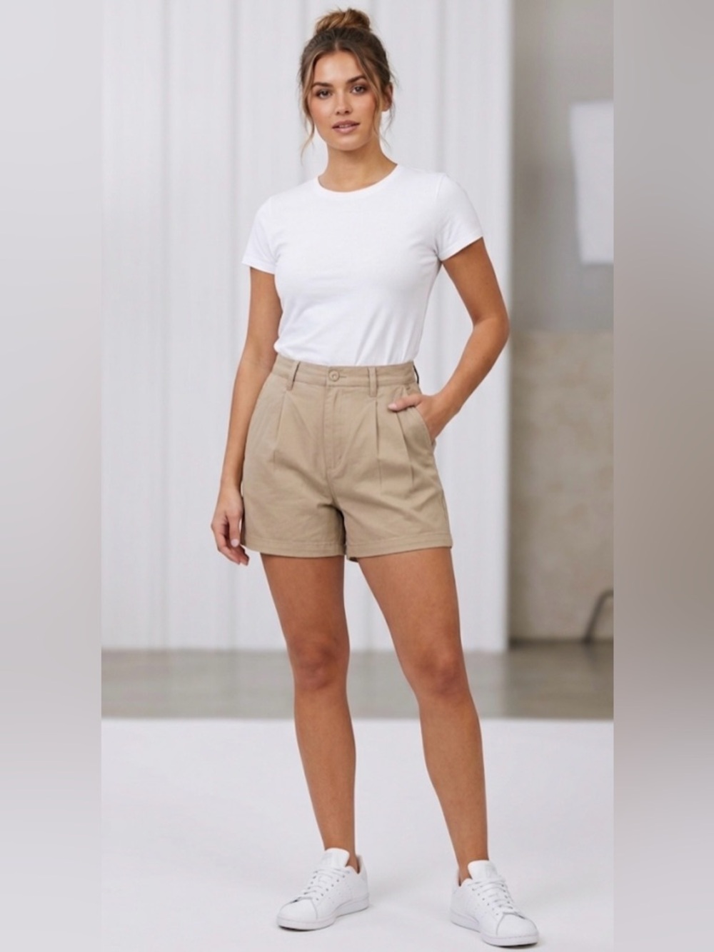 NWT Jachs Girlfriend High Waist Pleated Shorts size 14